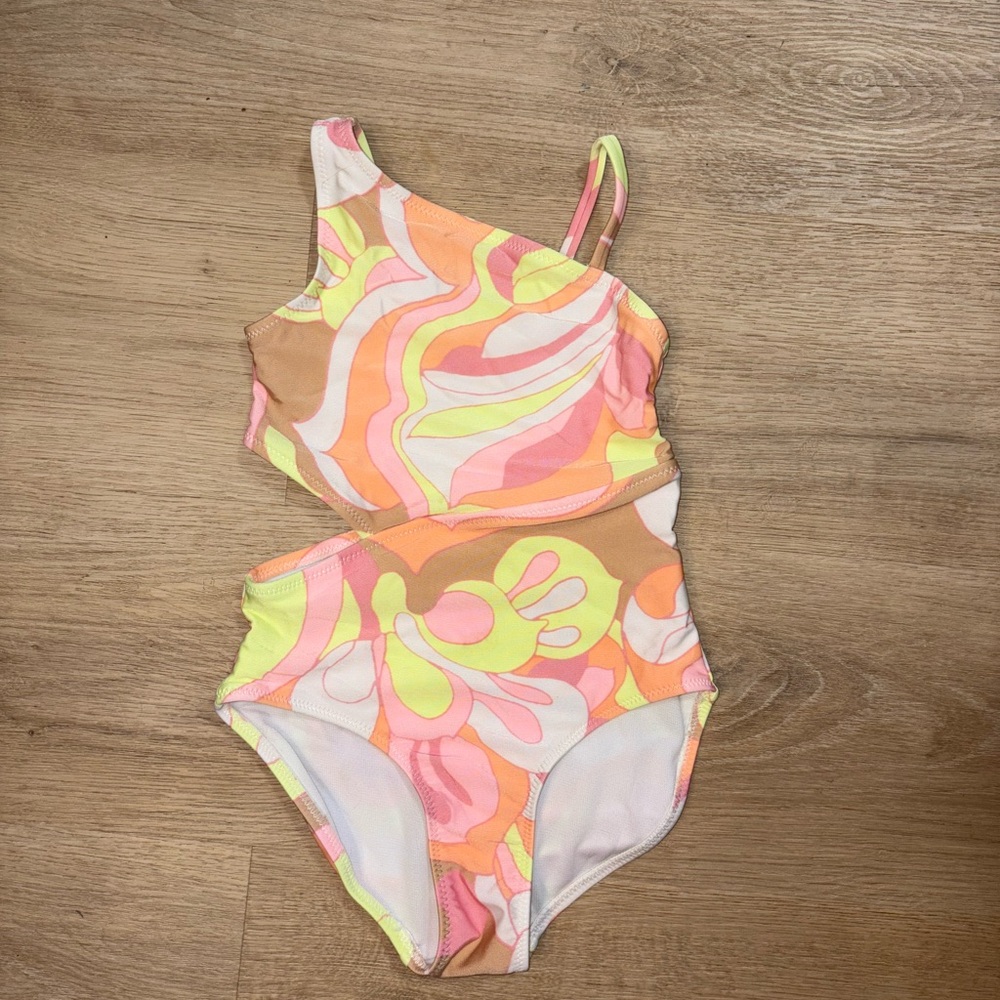 GAP One-Shoulder Swimsuit - Pink, Orange, Yellow